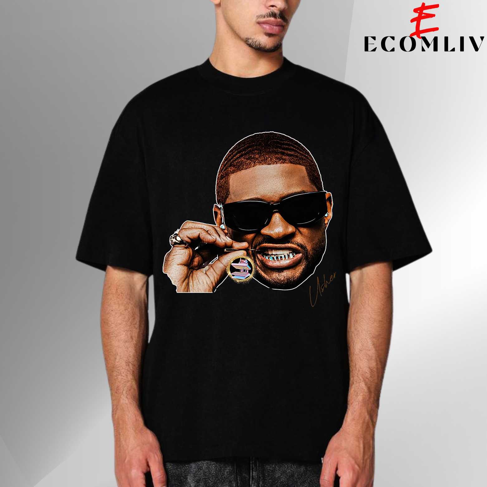 Usher Face Unisex T-Shirt, R&b Music Top, Streetwear Shirt